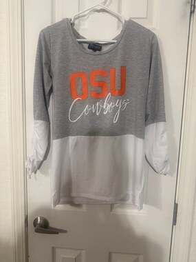 Gameday Couture OSU Cowboys Women’s S Game Day Shirt Gray 3/4 Sleeve Football  S
